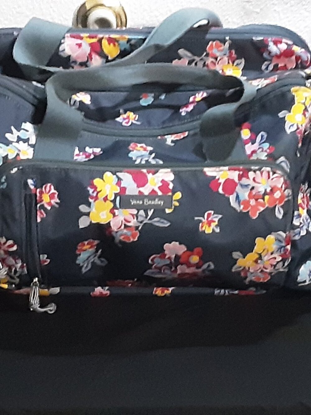 Vera Bradley Lighten Up Compact Weekender Tossed Posies Travel Bag